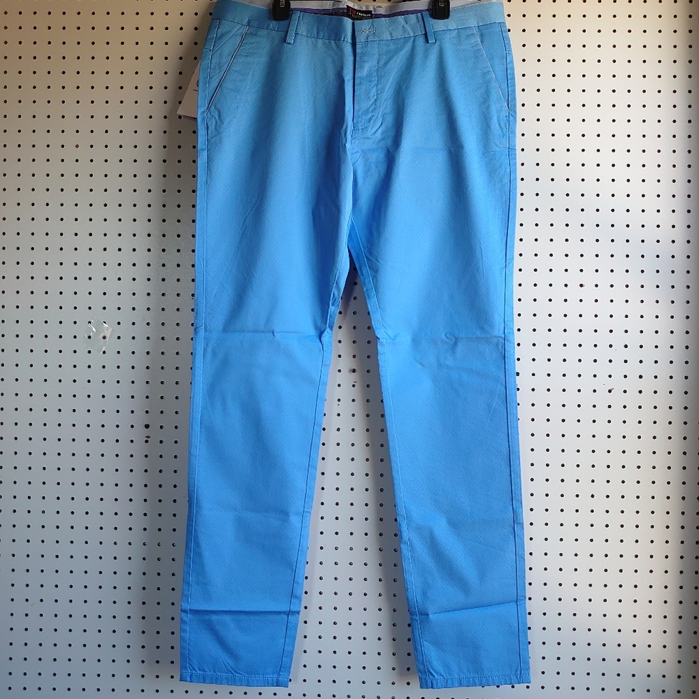 T.R Premium Mini Dot Chino Pants Blue Size 38x34
